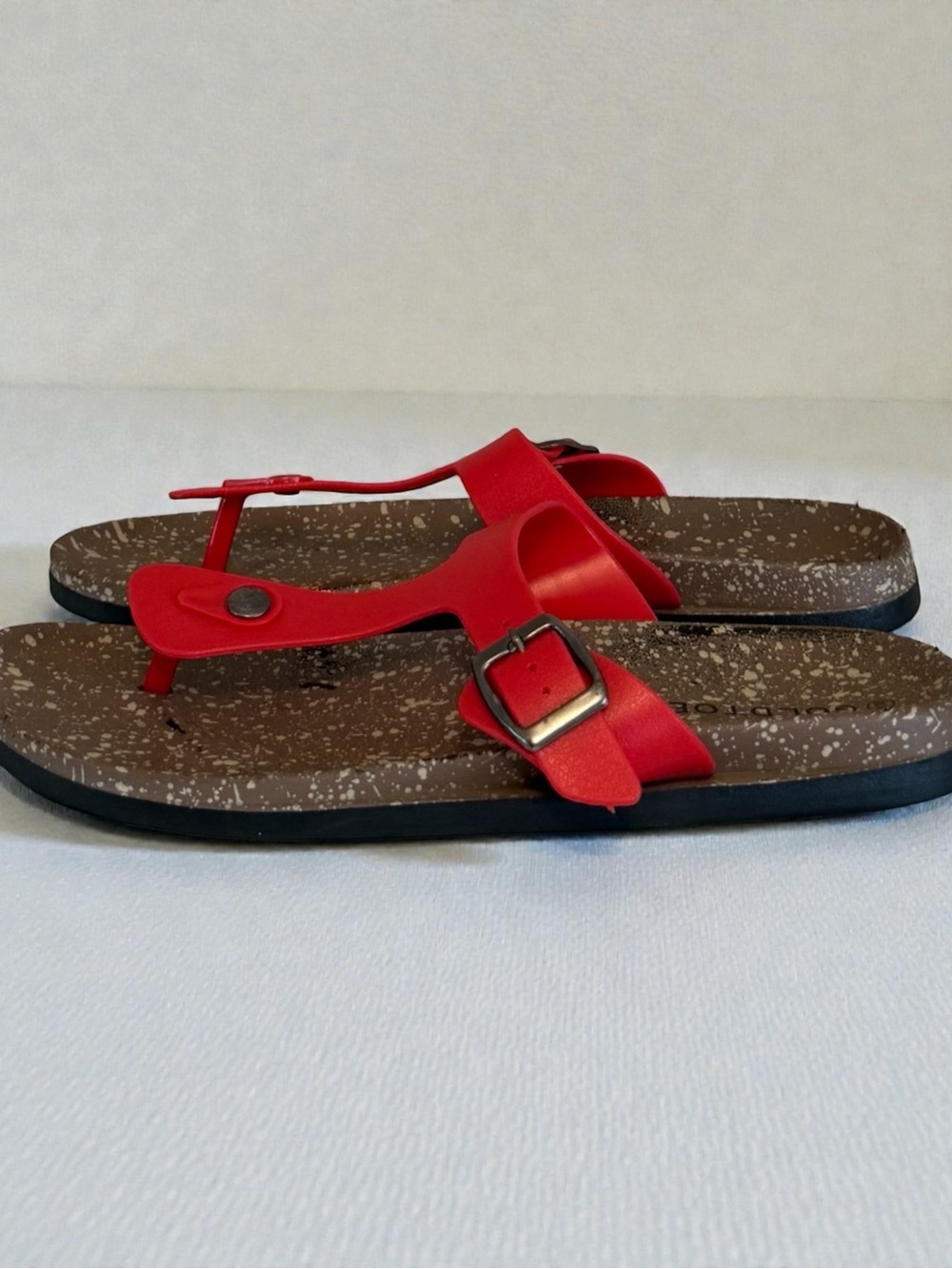 Goldtoe Women’s Red T-Strap Buckle Sandals - Size 9/10 (L)